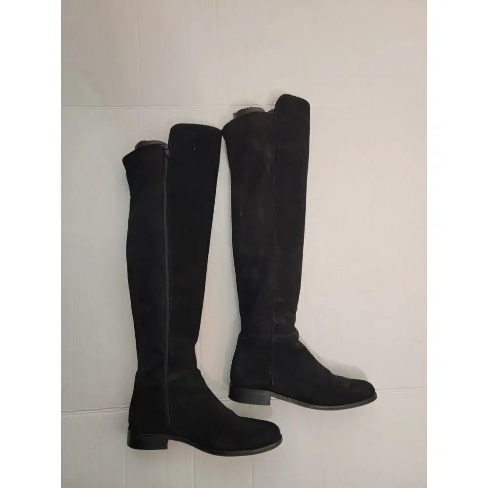 Navyboot Switzerland Over The Knee Boot Women 40 9 Black Suede Leather Tall